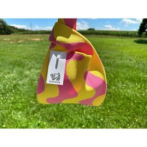 Buffollow Everyday tote Bag Knitted Wrist bag light weight Travel Pouch SZ Small